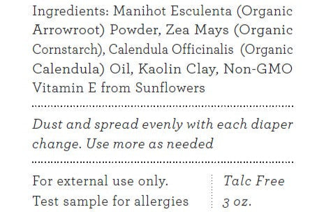 ORGANIC BABY POWDER - Talc Free